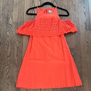 Vibrant Orange Cold shoulder mini